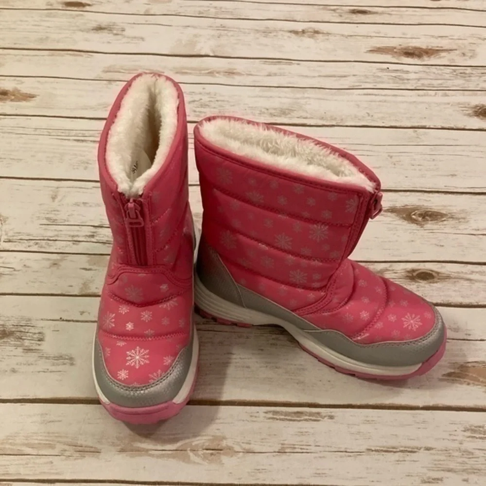 Wonder Nation Girls Pink Rain Snow Boots Size 3